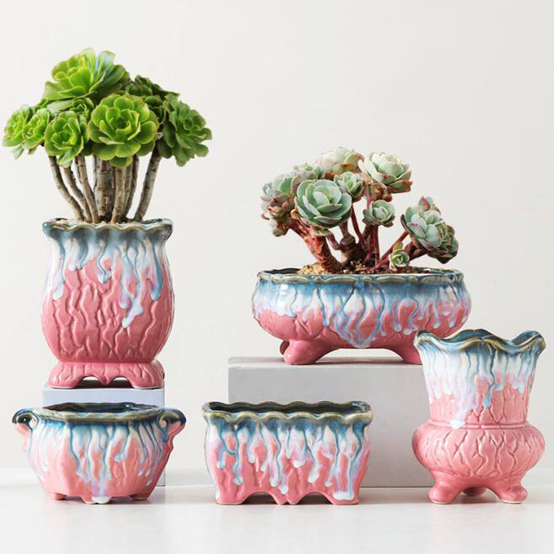 Creative Glazed Flowerpot Succ - Snake Plant Ceramic 评论和价格