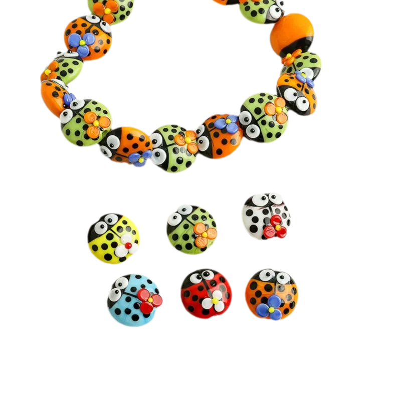 5pcs 13x13mm Cute Ladybug Glas - Snake Plant Ceramic 评论和价格