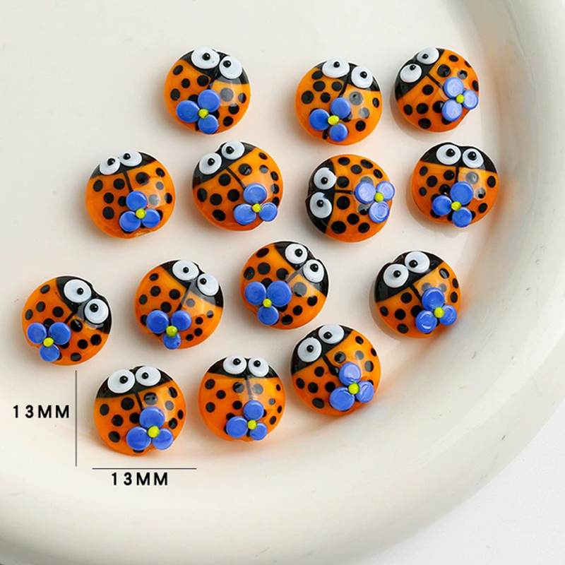 5pcs 13x13mm Cute Ladybug Glas - Snake Plant Ceramic 评论和价格
