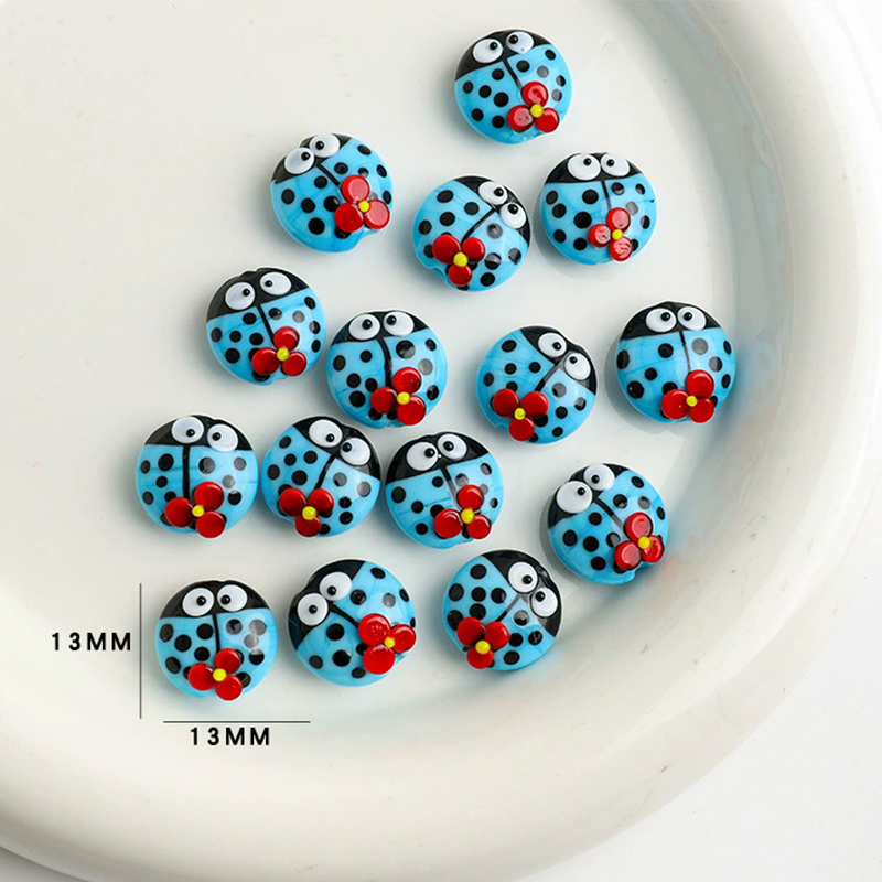 5pcs 13x13mm Cute Ladybug Glas - Snake Plant Ceramic 评论和价格