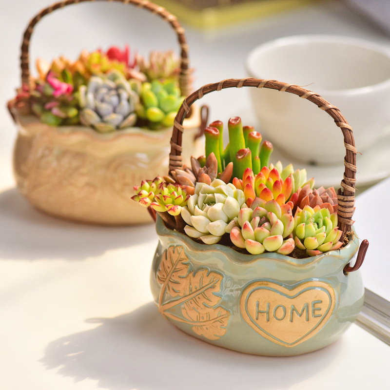 Nordic Style Ceramic Basket Su - Snake Plant Ceramic 评论和价格