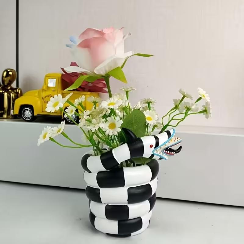 1 Piece Black and White Snake- - Snake Plant Ceramic 评论和价格